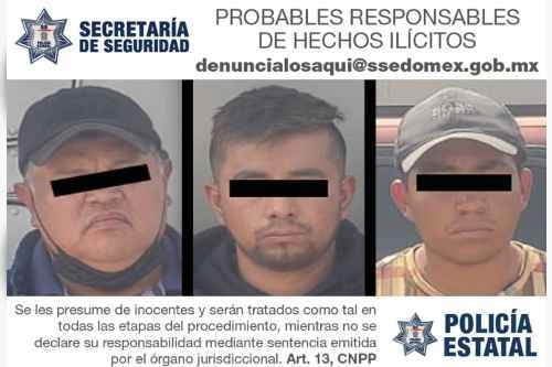 Detienen en Jocotitlán a tres posibles huachicoleros de hidrocarburo